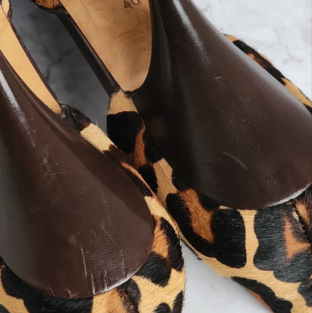 Dior, Leopard Print Pony Hair. Peep Toe Heels. - Picture 6 of 10